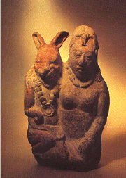 rabbit moon mythology maya ixchel depicted goddess often america north ekac